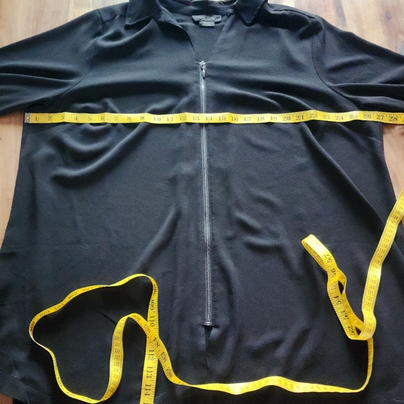 Michel studio black lightweight zip front jacket/tunic,plus size 24 - Picture 6 of 7